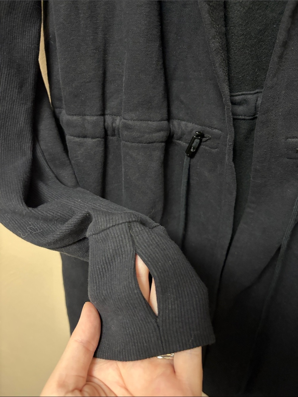 Beyond Yoga On the Go Open Front Hooded
Sweatshirt Jacket Black Size Small - Picture 13 of 16